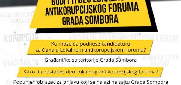 Sombor poziva građane da se priključe antikorupcijskom forumu